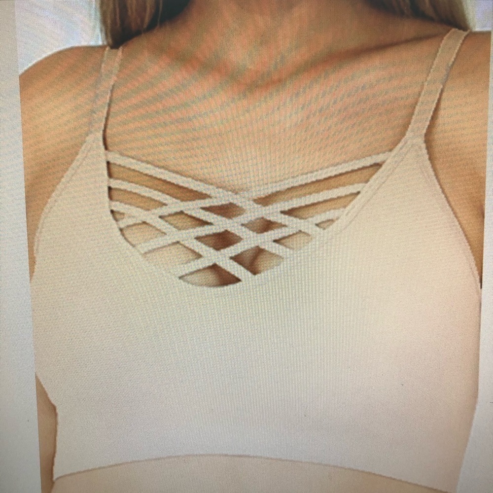 Padded Bralette Triple Criss-Cross Seamless